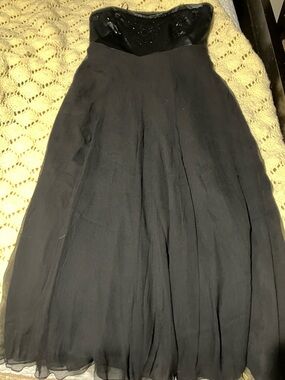 Black Strapless Maxi gown with Sequin bodice